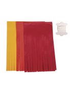 Papírbojt-girland, 12 bojt, piros/sárga/narancs, 20cm, 3m