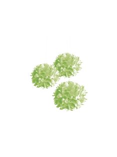 Papírpomponok, 35cm átm.,örökzöld, 3 db