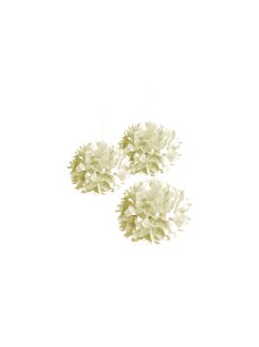 Papírpomponok, 35cm átm.,bézsszínű, 3 db