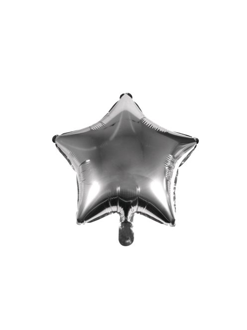 Fóliás luftballon, csillag, ezüst, 46x49cm, 1 db