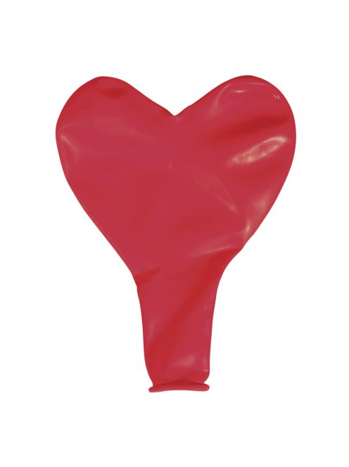 Latex luftballon, szív, 30cm átm., klasszikus piros, 8db