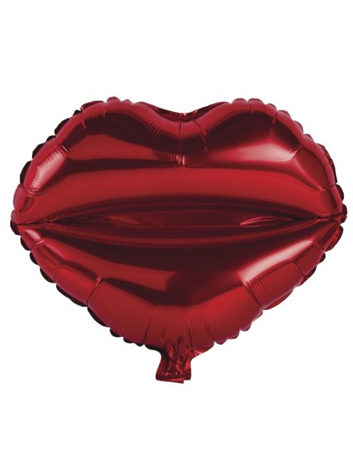 Fóliás lufi, csókos száj, klasszikus piros, 46x51cm, 1db