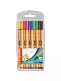   Rostirón, tűfilc készlet, 0,4mm, Stabilo Point 88, 10 klf. szín