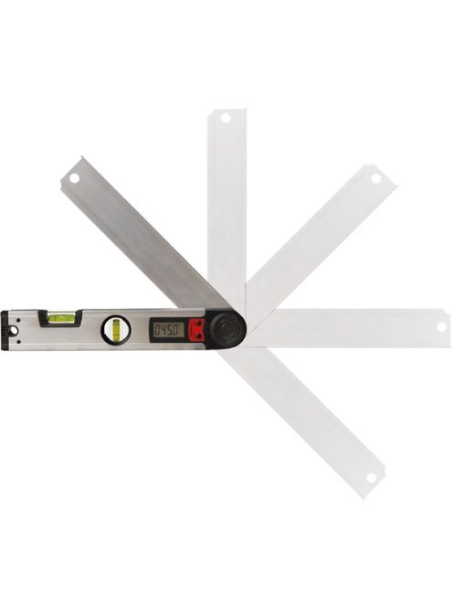 vízmérték, digitális szögmérővel,  305mm, 2 libella, ą0,5mm/1m, illetve 0-225°, ą0,3°,  LCD kijelző