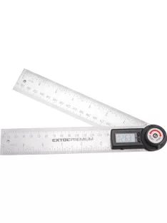   digitális szögmérő-vonalzó, szög- és hosszmérésre, 0-360°, pontosság: ą0,3°, 2×200 mm, Alu szár mm és coll beosztással
