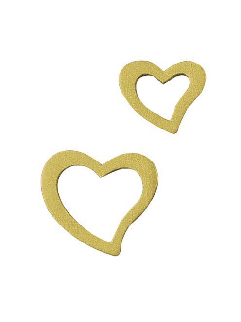 Famatrica szívek, 1,5-4 cm, arany, csom. 24 db