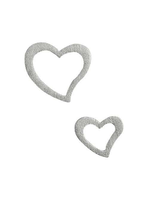 Famatrica szívek, 1,5-4 cm, ezüst, csom. 24 db