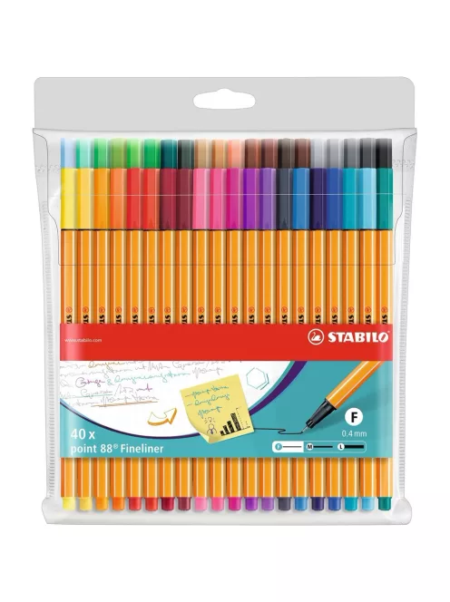 Rostirón, tűfilc 0,4mm, STABILO Point 88 piros