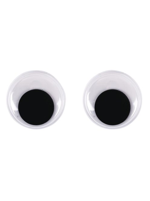 Műanyag mozgó szem ragasztható, fekete/fehér, 20 mm, nagy kisz.