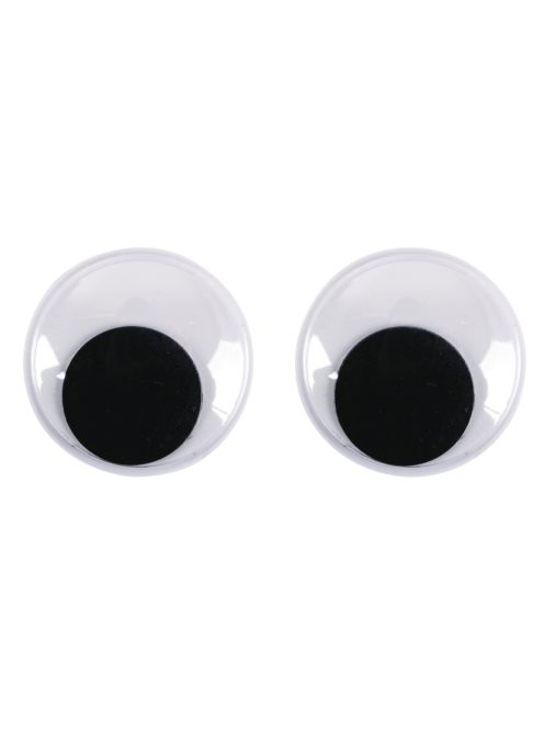 Műanyag mozgó szem ragasztható, 25 mm, csom. 10 db, fekete/fehér