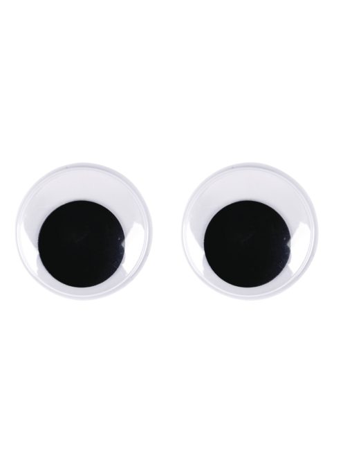 Műanyag mozgó szem ragasztható, 40 mm, csom. 6 db, fekete/fehér