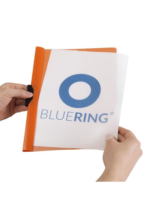 Gyorsfűző klip mappa A4, műanyag 60laphoz fém klippes Bluering® narancssárga