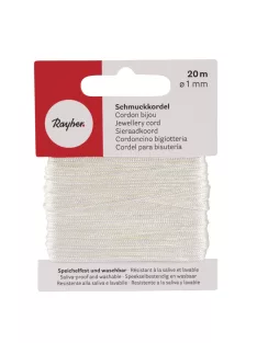 Ékszerzsinór, fekete, átm. 1 mm, 20 m