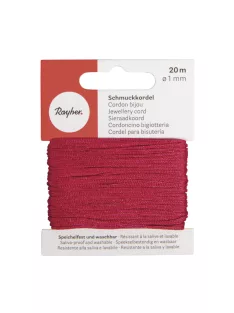 Ékszerzsinór, pink, átm. 1 mm, 20 m