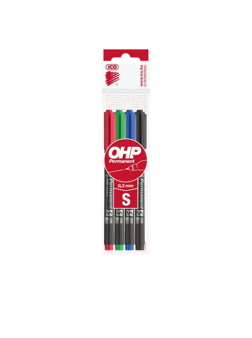 Alkoholos marker készlet, S, OHP Ico, 4 klf.szín