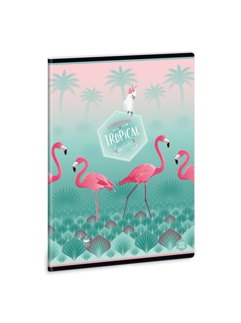 Ars Una Pink Flamingo A/5 extra kapcsos füzet-négyzethálós