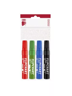   Flipchart marker készlet vízbázisú 1-4mm, vágott Artip 12, 4 klf.szín