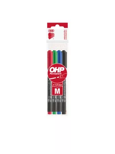 Alkoholos marker készlet, M, OHP Ico, 4 klf.szín