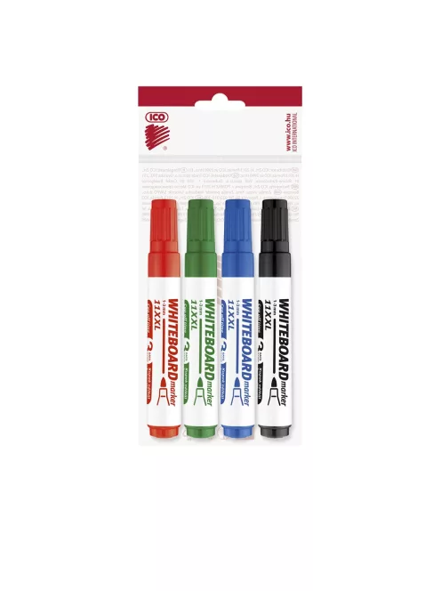 Táblamarker készlet, 3mm, kerek Ico 11XXL, 4 klf.szín