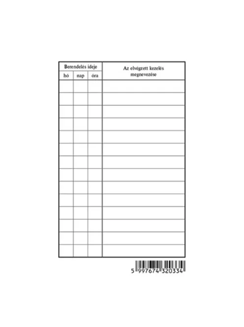 Pátria Nyomtatvány Fogászati kezelőlap 85x135 mm