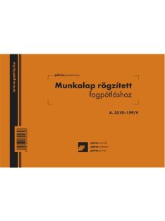   Pátria Nyomtatvány Munkalap rögzített fogpótláshoz 50x2 lapos tömb A/5 fekvő
