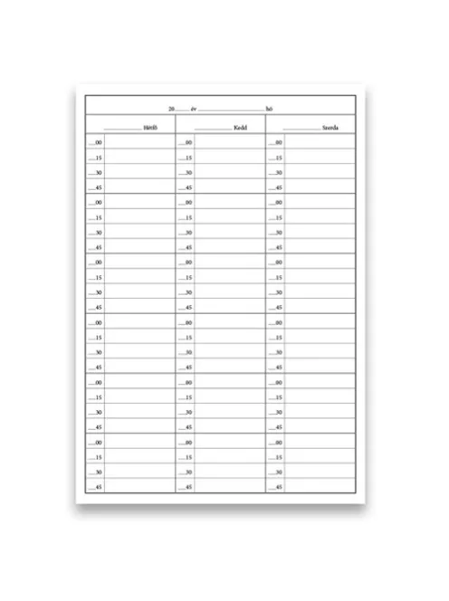 Pátria Nyomtatvány Betegberendelési könyv 56 lapos füzet 165x230 mm