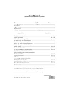   Pátria Nyomtatvány Jelentkezési lap gépjárművezetői egészségi alkalmassági orvosi vizsgálatra szabadlap A/4 álló