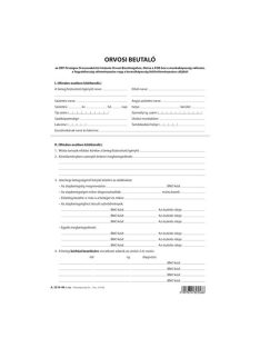   Pátria Nyomtatvány Orvosi beutaló az NRSZH szakértői bizottságához A/4 négyoldalas