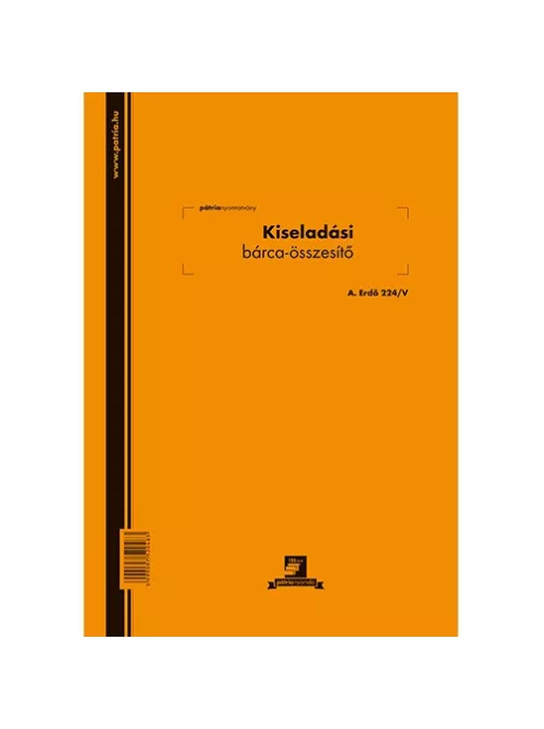 Pátria Nyomtatvány Kiseladási bárca-összesítő 50x2 lapos tömb A/4 álló