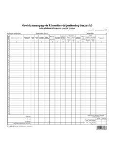   Pátria Nyomtatvány Havi összesítő (teher) szabadlap 295x295 mm