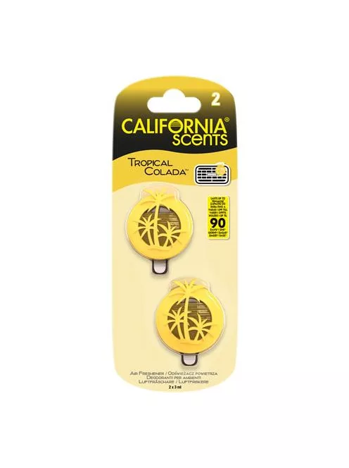 CALIFORNIA SCENTS Autóillatosító, mini diffúzer, 2*3 ml, CALIFORNIA SCENTS "Tropical Colada"