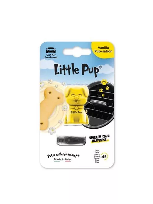 LITTLE JOE Autóillatosító, szellőzőrácsra, LITTLE JOE "PUP Vanilla Pup-sation", sárga