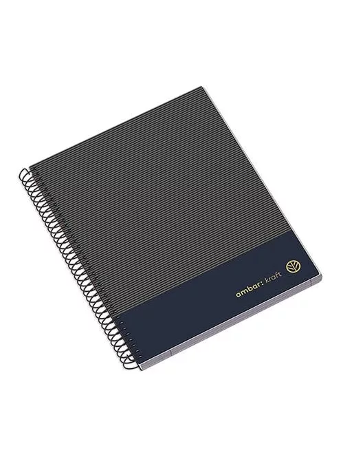 AMBAR Spirálfüzet, A5, kockás, 100 lap, keményfedeles, AMBAR "Kraft", vegyes színek
