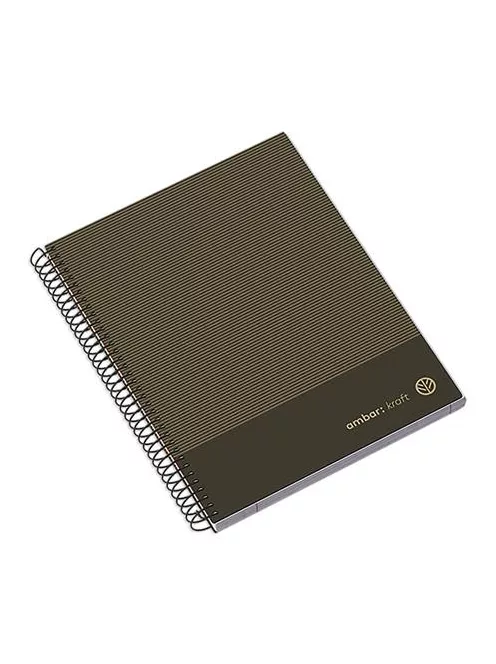 AMBAR Spirálfüzet, A5, kockás, 100 lap, keményfedeles, AMBAR "Kraft", vegyes színek