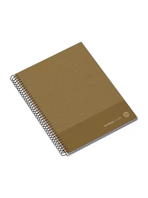 AMBAR Spirálfüzet, A5, kockás, 100 lap, keményfedeles, AMBAR "Kraft", vegyes színek