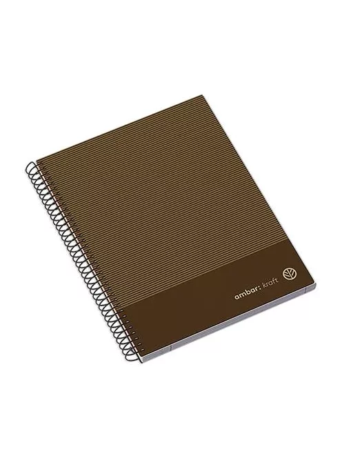 AMBAR Spirálfüzet, A5, kockás, 100 lap, keményfedeles, AMBAR "Kraft", vegyes színek