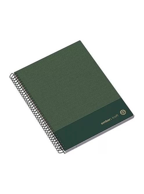 AMBAR Spirálfüzet, A5, kockás, 100 lap, keményfedeles, AMBAR "Kraft", vegyes színek