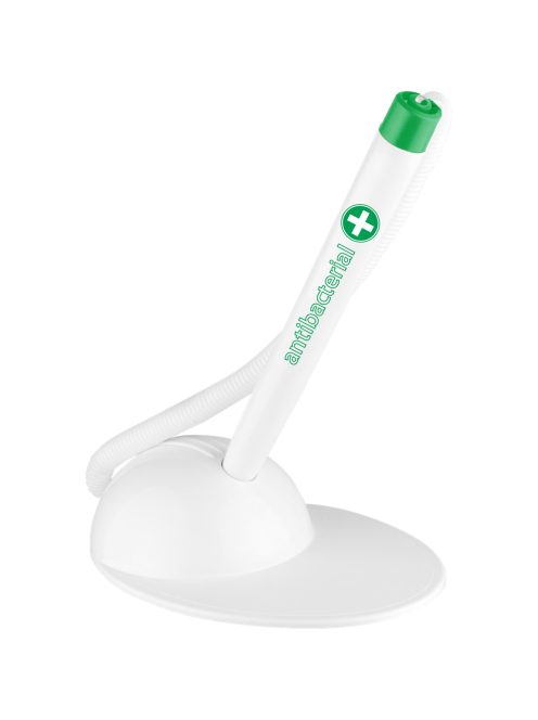 Ügyféltoll antibakteriális T-PEN Ico fehér/zöld test, írásszín kék