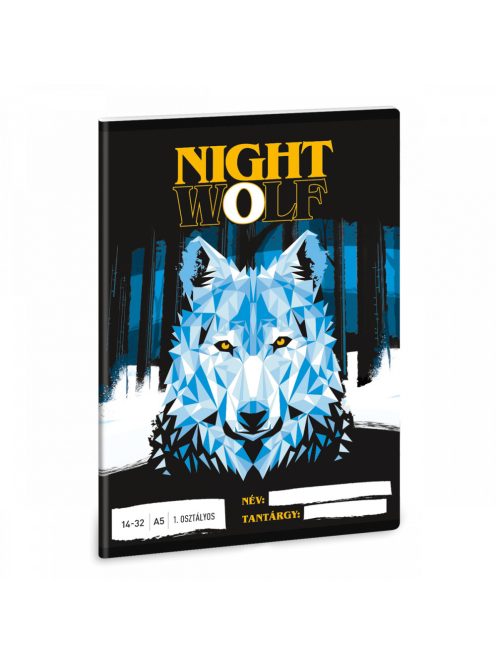 Nightwolf tűzött füzet A/5, 32 lap vonalas 1.osztály (14-32) 