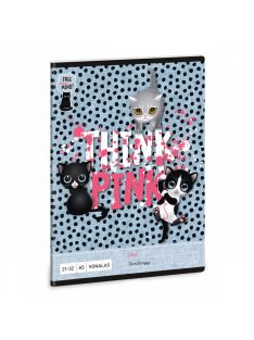   Think-Pink, cicás tűzött füzet A/5, 32 lap vonalas (21-32)