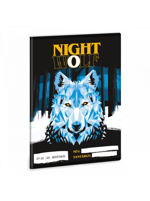 Nightwolf tűzött füzet A/5, 32 lap kockás 