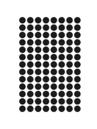 Etikett címke, o8mm, jelölésre, 104 címke/ív, 4 ív/doboz, Avery fekete