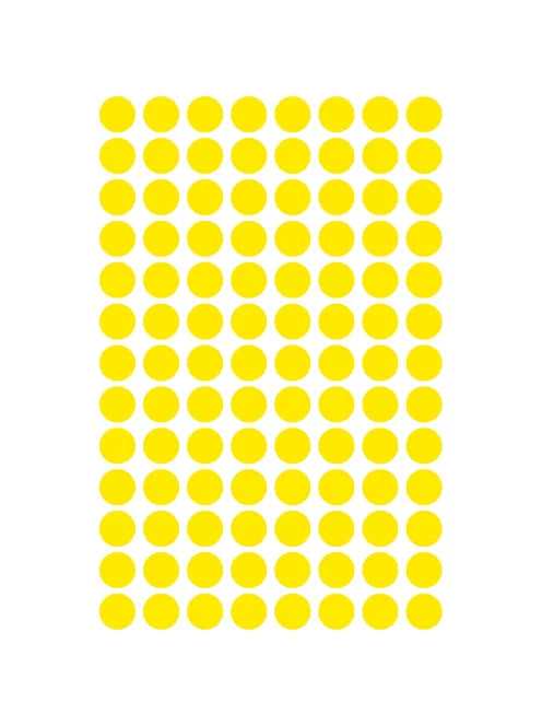 Etikett címke, o8mm, jelölésre, 104 címke/ív, 4 ív/doboz, Avery sárga
