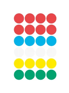   Etikett címke, o18mm, jelölésre, 5 klf. szín 24 címke/ív, 4 ív/doboz, Avery vegyes