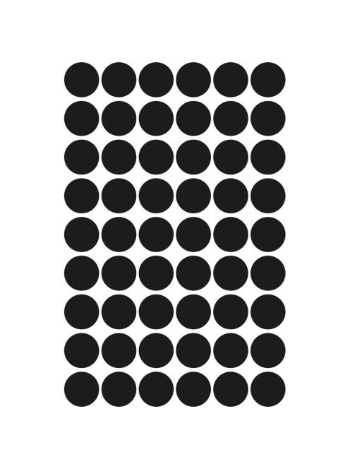 Etikett címke, o12mm, jelölésre, 54 címke/ív, 5 ív/doboz, Avery fekete
