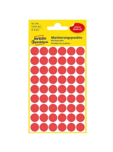   Etikett címke, o12mm, jelölésre, 54 címke/ív, 5 ív/doboz, Avery piros