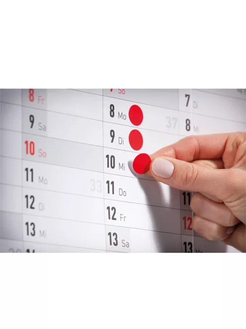 Etikett címke, o12mm, jelölésre, 54 címke/ív, 5 ív/doboz, Avery piros