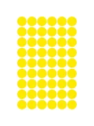 Etikett címke, o12mm, jelölésre, 54 címke/ív, 5 ív/doboz, Avery sárga