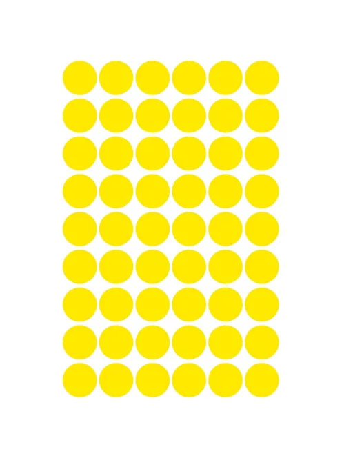 Etikett címke, o12mm, jelölésre, 54 címke/ív, 5 ív/doboz, Avery sárga
