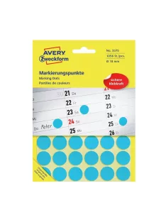   Etikett címke, o18mm, jelölésre, 24 címke/ív, 44 ív/doboz, Avery kék